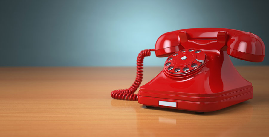 red phone on desk